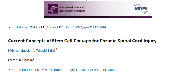慢性脊髓損傷干細(xì)胞治療的當(dāng)前概念