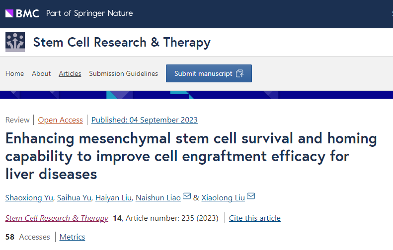 增強干細胞的存活和歸巢能力，提高干細胞移植治療肝病的功效