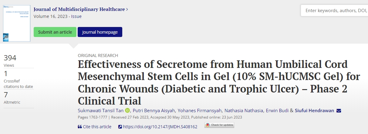 人臍帶間充質(zhì)干細(xì)胞分泌組凝膠（10% SM-hUCMSC凝膠）治療慢性傷口（糖尿病和營養(yǎng)性潰瘍）的有效性- 2期臨床試驗(yàn)