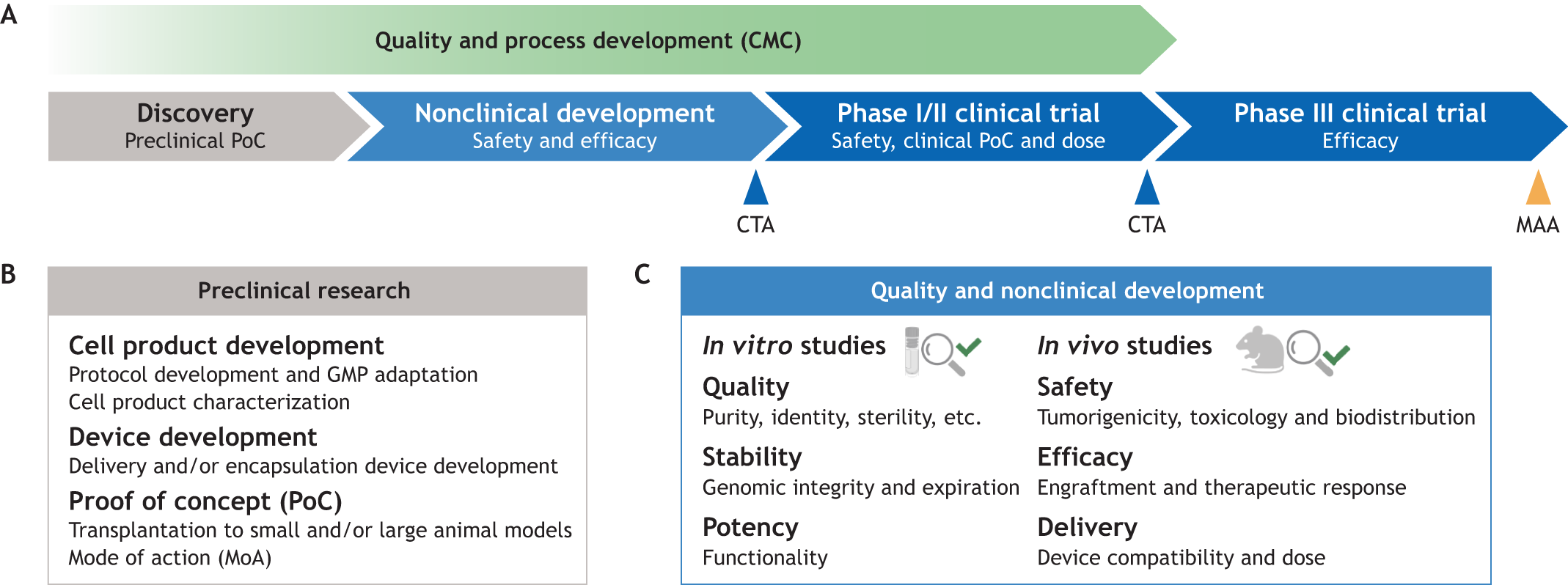 圖1：將細(xì)胞療法應(yīng)用于臨床的步驟。
