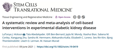 實驗性糖尿病腎病細胞干預的系統評價和薈萃分析