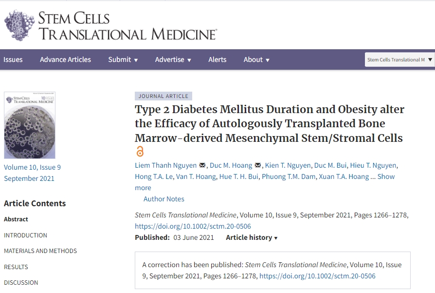 2 型糖尿病病程和肥胖改變自體移植骨髓間充質干細胞/基質細胞的療效 2 型糖尿病病程和肥胖改變自體移植骨髓間充質干細胞/基質細胞的療效