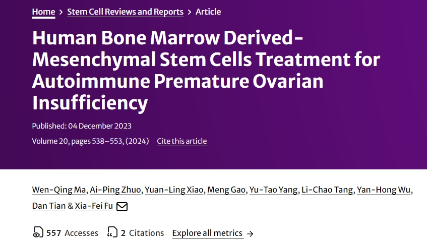人類骨髓間充質(zhì)干細胞治療自身免疫性卵巢功能不全