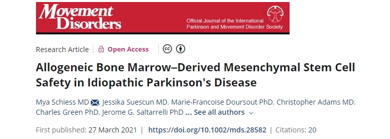 同種異體骨髓間充質干細胞在特發性帕金森病中的安全性