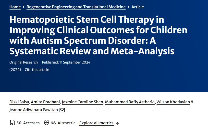 造血干細胞治療對改善自閉癥譜系障礙兒童臨床療效的影響：系統(tǒng)評價與薈萃分析