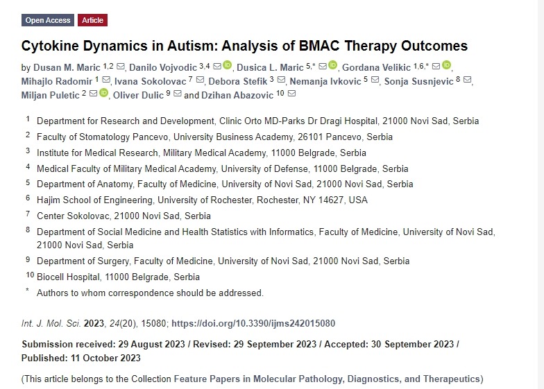 自閉癥中的細胞因子動力學：自體骨髓抽吸濃縮物 (BMAC)?治療結(jié)果分析