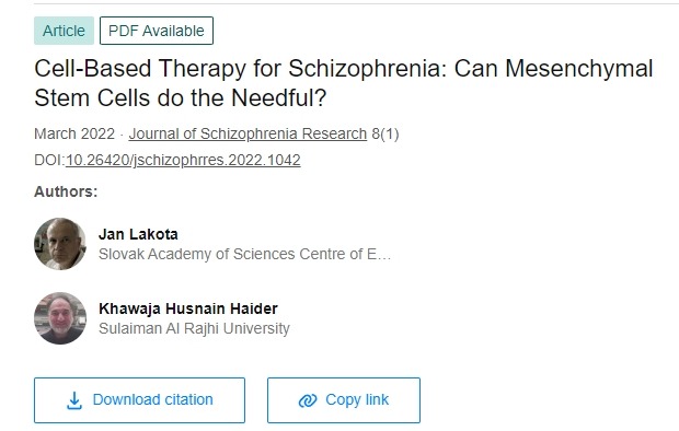 精神分裂癥的細胞療法：間充質干細胞能發揮應有的作用嗎？