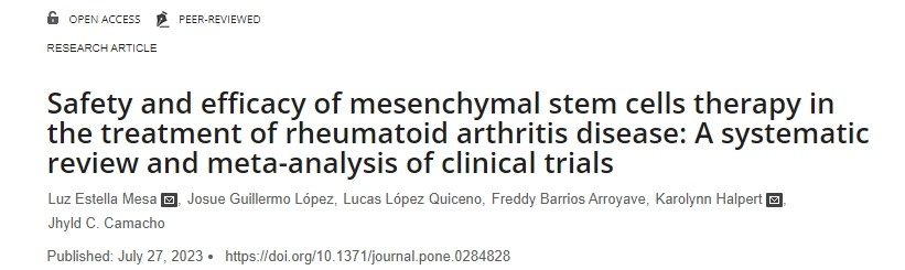 間充質(zhì)干細胞治療類風濕關節(jié)炎疾病的安全性和有效性：臨床試驗的系統(tǒng)評價和薈萃分析