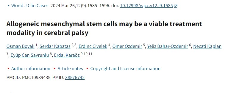 同種異體間充質干細胞可能是治療腦癱的一種可行方法