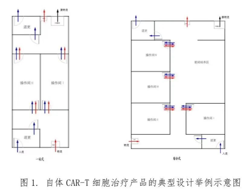 圖1.自體CAR-T細胞治療產品的典型設計舉例示意圖