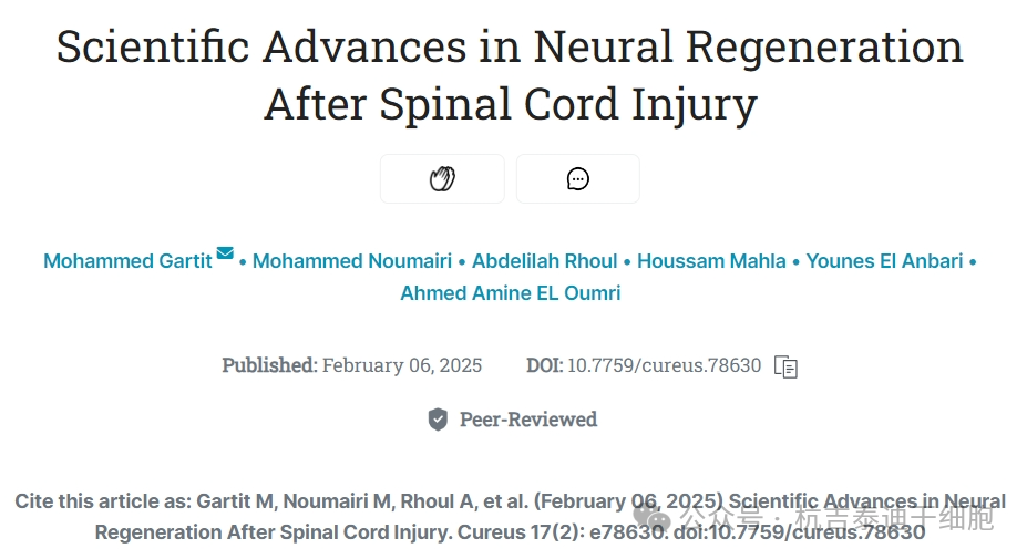 脊髓損傷后神經再生的科學進展