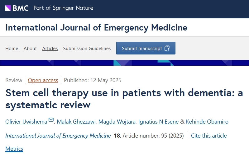 干細胞療法憑借其多種治療機制，有望為癡呆癥的新型療法鋪平道路