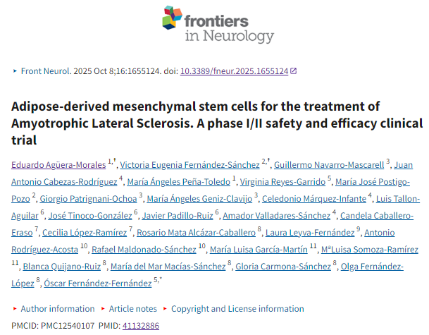 脂肪來源間充質(zhì)干細(xì)胞治療肌萎縮側(cè)索硬化癥:一項(xiàng) I/II 期安全性和有效性臨床試驗(yàn) 脂肪來源間充質(zhì)干細(xì)胞治療肌萎縮側(cè)索硬化癥:一項(xiàng) I/II 期安全性和有效性臨床試驗(yàn)