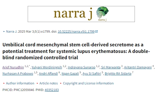 臍帶間充質干細胞來源的分泌物作為系統性紅斑狼瘡的潛在治療方法：一項雙盲隨機對照試驗