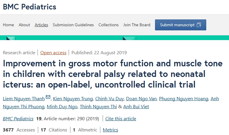 改善新生兒黃疸型腦癱患兒的大運動功能和肌張力：一項開放標(biāo)簽、非對照臨床試驗