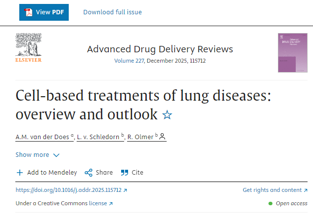肺部疾病的細(xì)胞療法：概述與展望