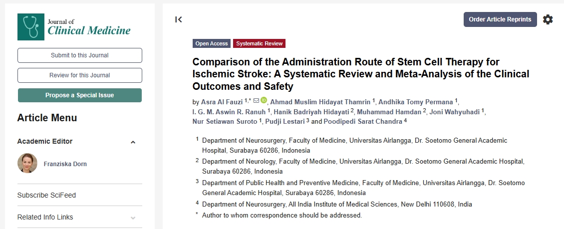 缺血性卒中干細(xì)胞治療給藥途徑的比較：臨床結(jié)果和安全性的系統(tǒng)評(píng)價(jià)與薈萃分析