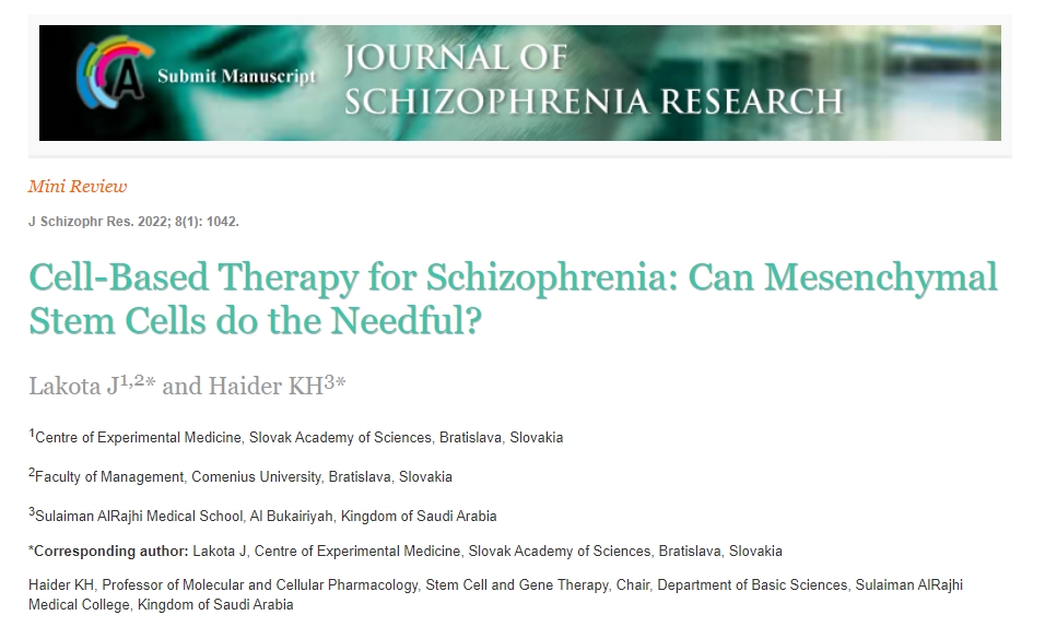 精神分裂癥的細(xì)胞療法：間充質(zhì)干細(xì)胞能發(fā)揮其應(yīng)有的作用嗎？