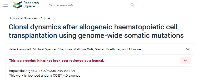 使用全基因組體細胞突變的異基因造血干細胞移植后的克隆動態