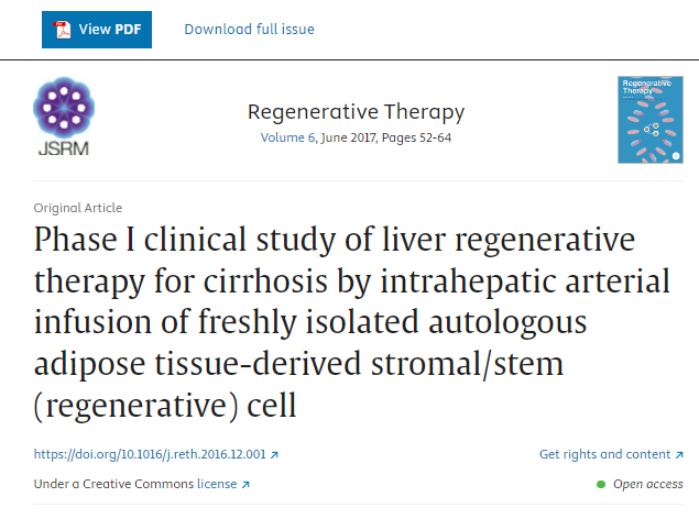 一項(xiàng)針對肝硬化患者的肝臟再生療法的I期臨床研究 一項(xiàng)針對肝硬化患者的肝臟再生療法的I期臨床研究