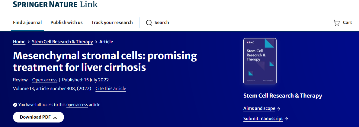 間充質(zhì)干細(xì)胞:治療肝硬化的一種有前景的方法 間充質(zhì)干細(xì)胞:治療肝硬化的一種有前景的方法